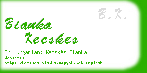 bianka kecskes business card